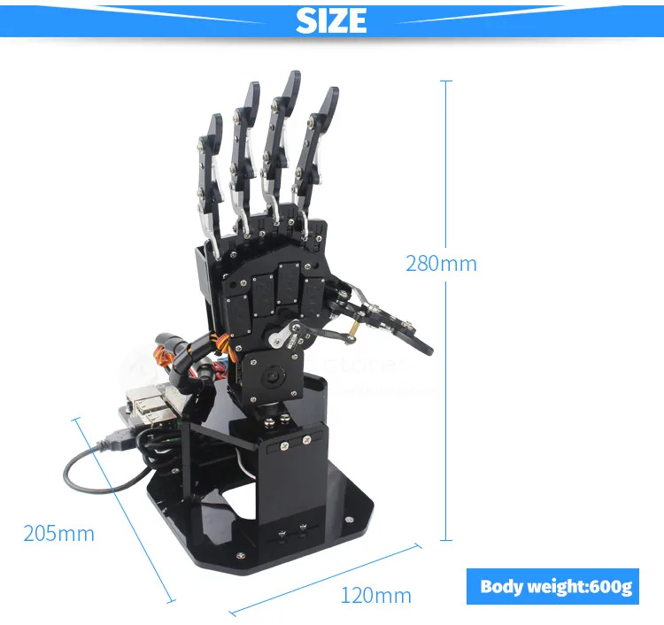 UHand2.0 open source robotsko roko / Smart visual somatosensory priznanje / Python programiranje