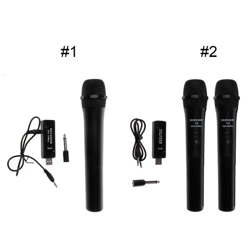UHF USB 3,5 mm 6,35 mm Brezžični Mikrofon Ročni Megafon Mikrofona s Sprejemnikom za Karaoke Govora, Zvočnik