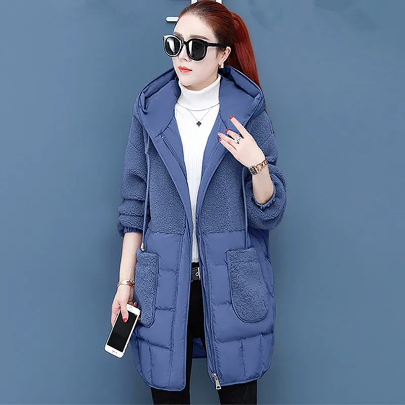 UHYTGF Moda navzdol jopič zimski parkas ženska korejski zgostitev hooded ženski bombaž plašč priložnostne divje svoboden plus velikost jakne 1035
