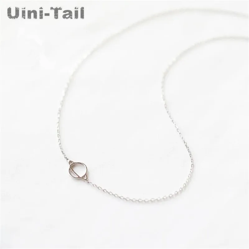 Uini-Rep vroče novih 925 sterling srebro vesolje planet ogrlica Koreja preprost modni trend študentov majhne sveže nakit ED291