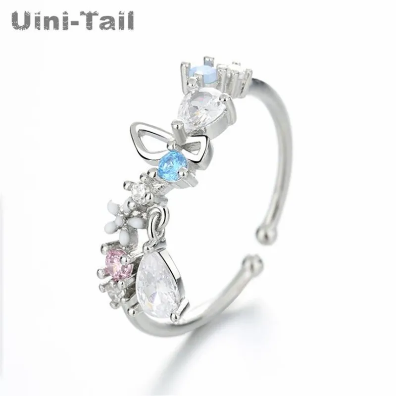 Uini-Tai vroče prodaje novih 925 sterling srebro design garland odprt obroč romantično moda sladko dinamično in lepe dekle nakit