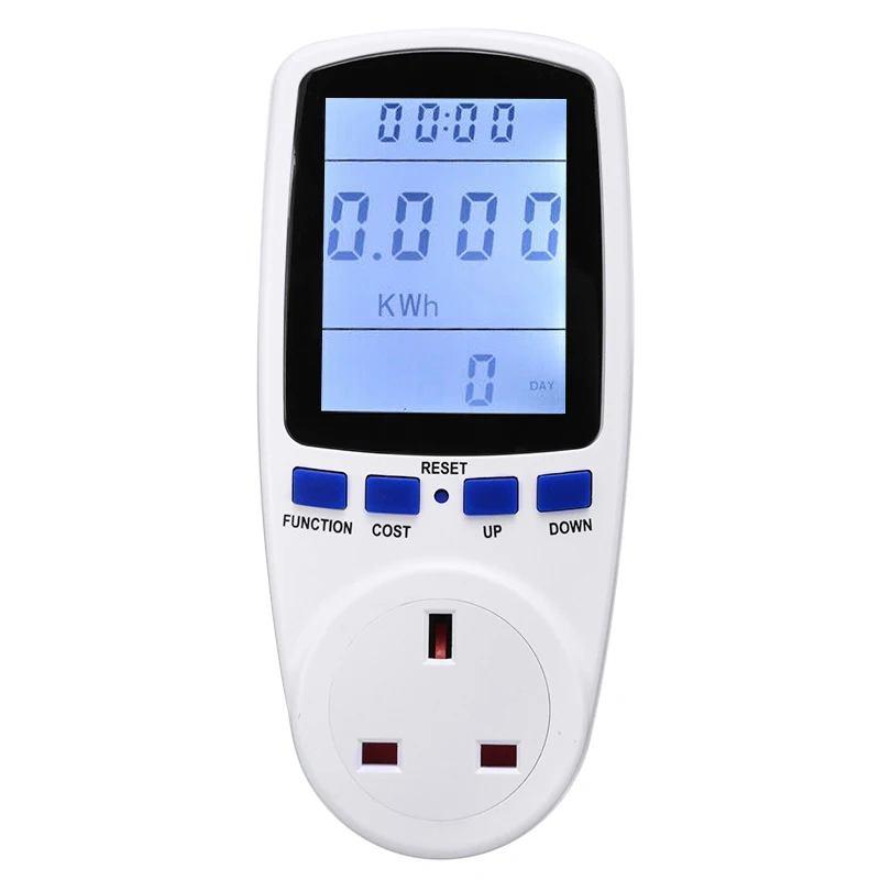 UK Priključite Digitalni Napetost Wattmeter Poraba Energije W Kwh Energije Merilnik Električne energije Analyzer Monitor 13A 230V AC Power Meter