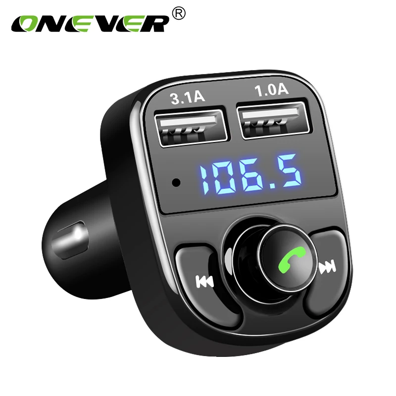 UKV-Oddajnik Aux Modulator Bluetooth Hands-Free (prostoročni Telefon Komplet Audio MP3 Predvajalnik S 3.1 Hitro Polnjenje Dvojno USB Avto Polnilec