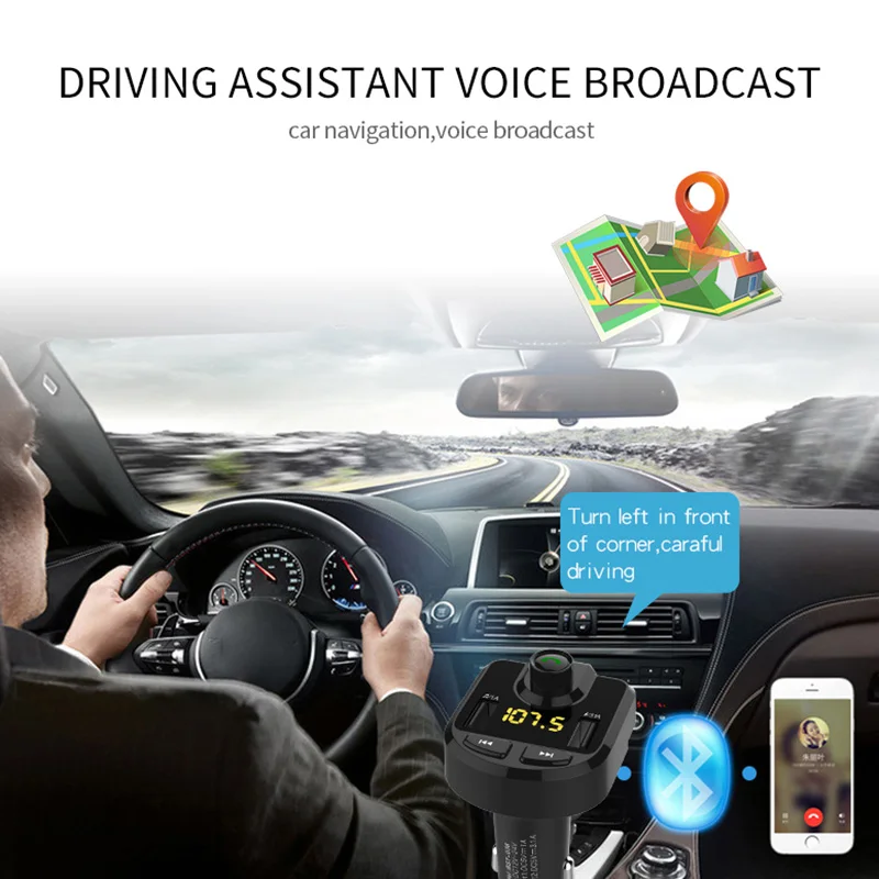 UKV-Oddajnik Bluetooth Prostoročni Komplet Vozil Tovornjak Audio MP3 Predvajalnik Dvojno USB 3.1 Polnjenje Napetost Prikaz SD TF Igranje