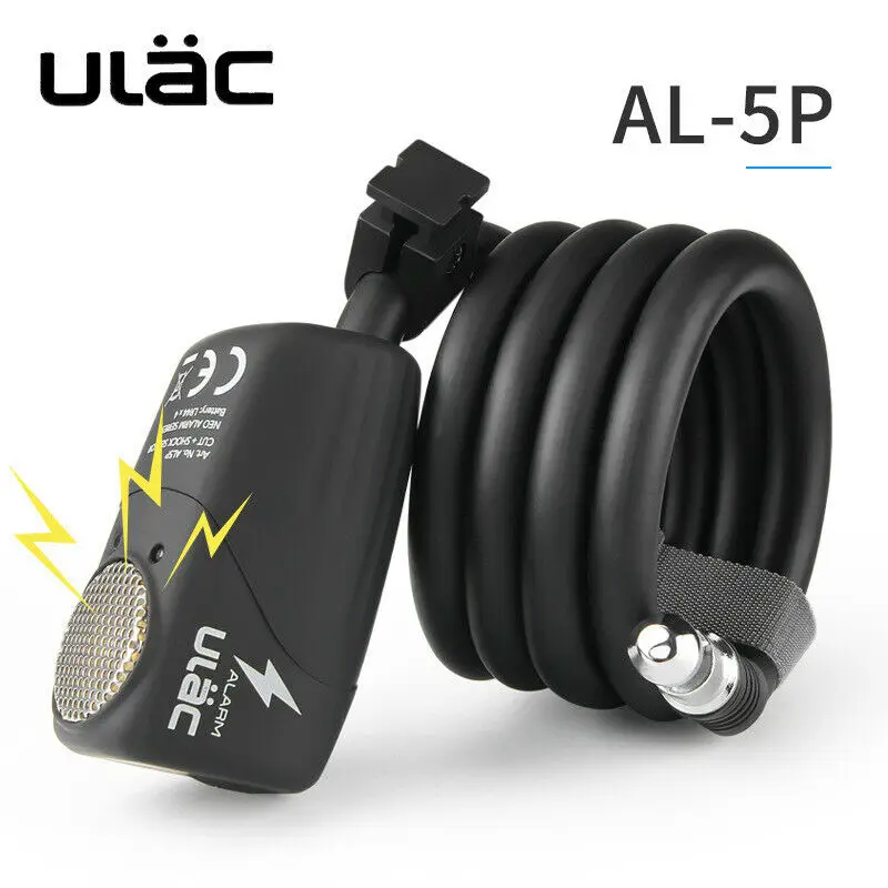 ULAC Bike Lock Alarm Super Glasen Alarm Rog Anti-Theft Kabelsko Ključavnico za Cesto, MTB Kolo, Zložljivo Kolo Skuter