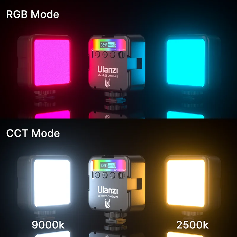 Ulanzi VL49 RGB Žep LED Video Luč 2700-9000K O Lučka Kamere Mini Žep Fill Light Osvetlitev z Bliskavico Vlog Svetlobe