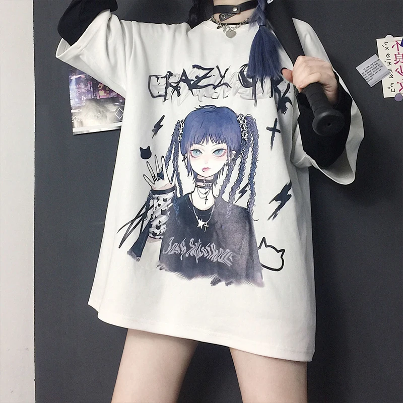 Ulica majica sonic Rap hip hop Street Rock Harajuku Tshirt Gothic obleke, oblačila vrh tee letnik park, nakupovalno središče rokav y2k T-shirt