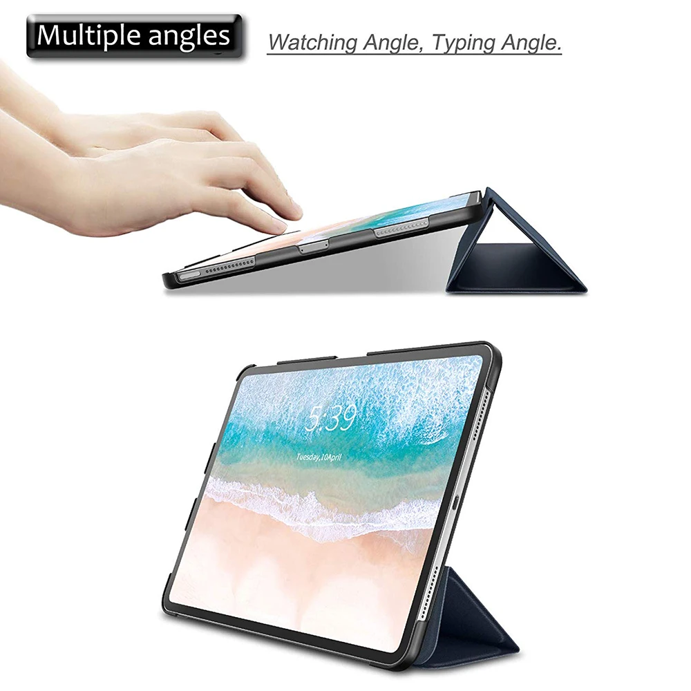 Ultra Slim Pametne Primeru Za Novi iPad Pro Za 12,9 2018 Sprostitev Shockproof PU Usnje Magnetni Trifold Cover Za iPad Pro Za 12,9 Primeru