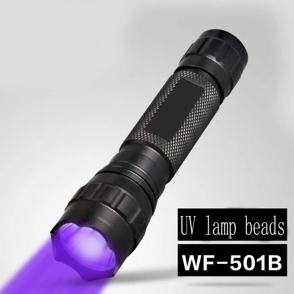 Ultrafire 501B LED UV svetilka LED violet 395nm UV fluorescentna svetilka aluminijasta svetilka LED linterna luz pomožne digitalni fla