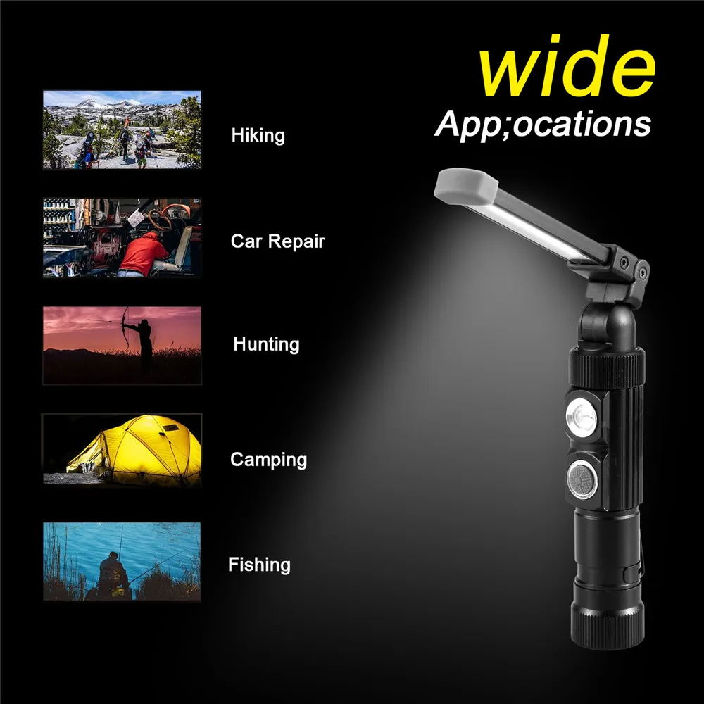UltraFire USB Polnilne Večnamenska Svetilka COB Dela, Vzdrževanje Sili Svetlobe Magnetni Luz LED Svetilka Svetilka
