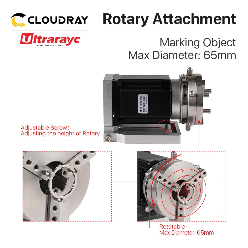 Ultrarayc Rotacijske Naprave 69 mm Premer Vrtljive Širitev Os + Gonilnik za Fiber Laser Marking Pralni & Co2 Graviranje Stroj