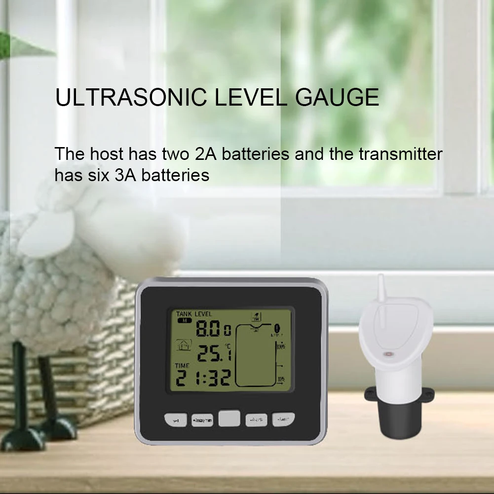 Ultrazvočno Rezervoar za Vodo Senzor Nivoja Merilnik LCD Liquid Prikaz Temperature Zaslon