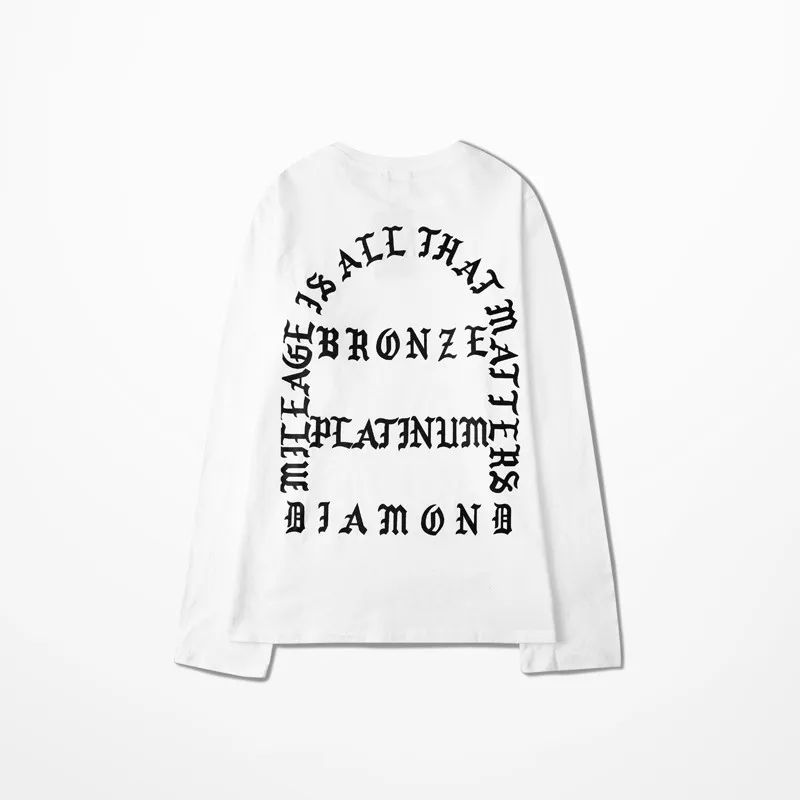 Ulzzang Koreja Slog High Street blagovne Znamke Kanye Kokosovo Dolg Rokav T Shirt Rokav Črke Natisni Nekaj Oversize S~3XL