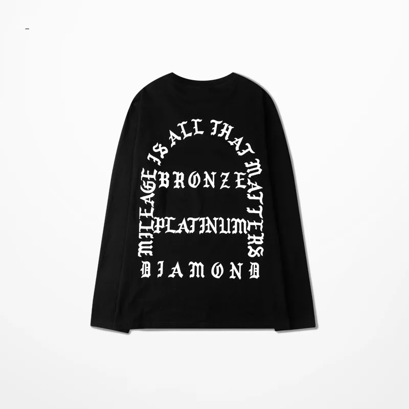 Ulzzang Koreja Slog High Street blagovne Znamke Kanye Kokosovo Dolg Rokav T Shirt Rokav Črke Natisni Nekaj Oversize S~3XL