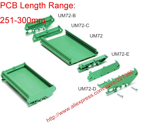 UM72 PCB dolžina obseg: 251-300 mm profil plošča vgradna znanja PCB ohišje PCB DIN Rail montaža adapter