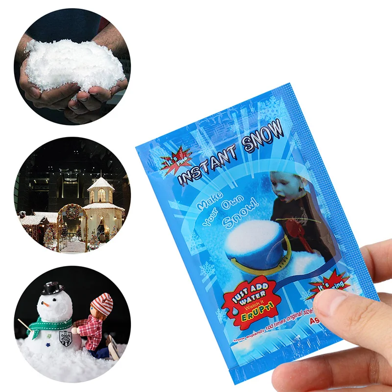 Umetni Instant Sneg v Prahu, 100 Vrečk Magic za Sluzi Ponaredek Sneg Pozimi Stranka 2020 Božični Okraski, Otrok snežne Kepe Boj