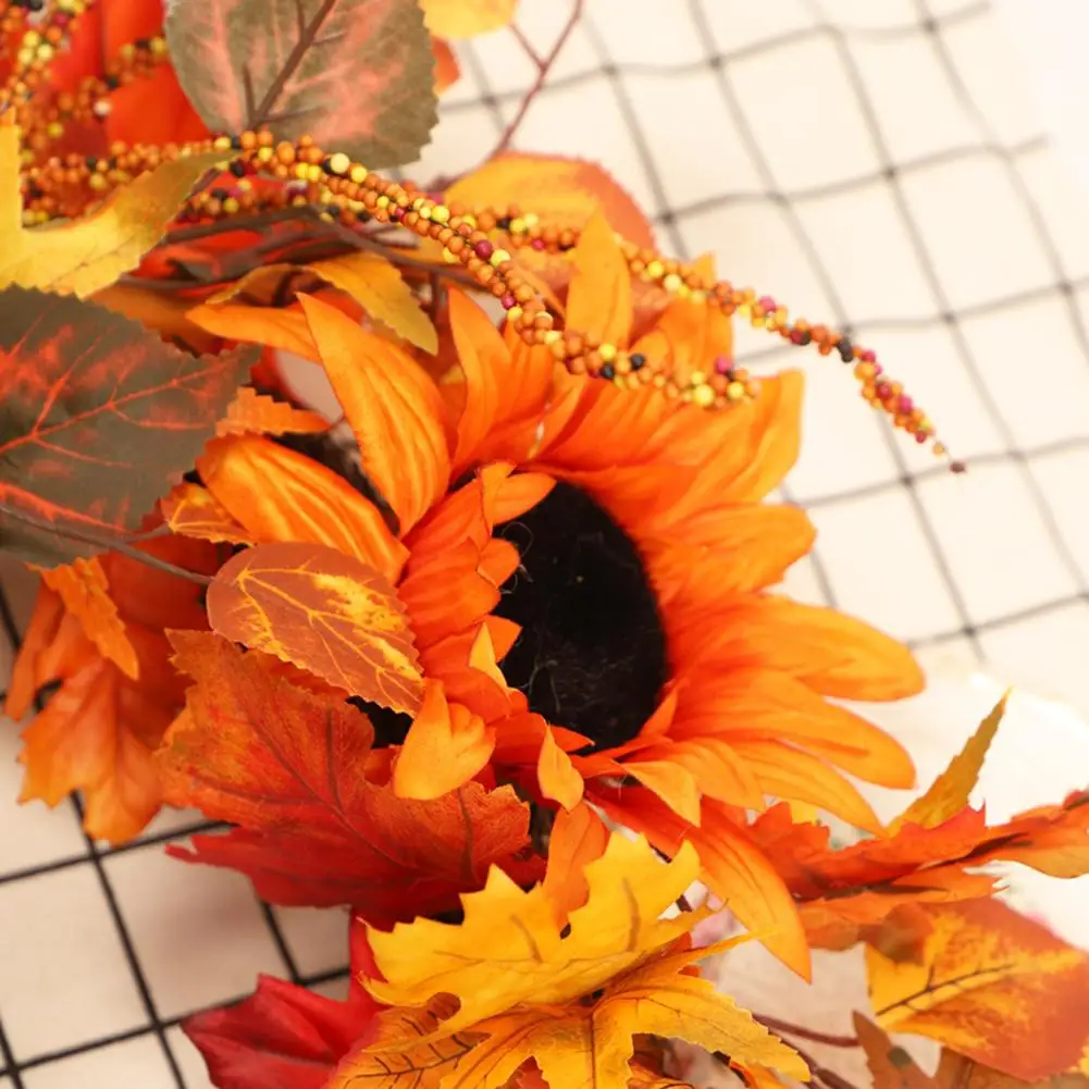 Umetni Simulacije Maple Leaf Bučno Olje Iz Sončnic Venec Vrata Visi Garland Obesek Zahvalni Dan Noč Čarovnic Dekor