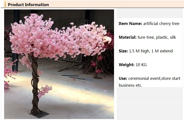 Umetni češnje Velike simulacije drevo sakura veliko umetno drevo Poročno dekoracijo super velik 3 M visoko