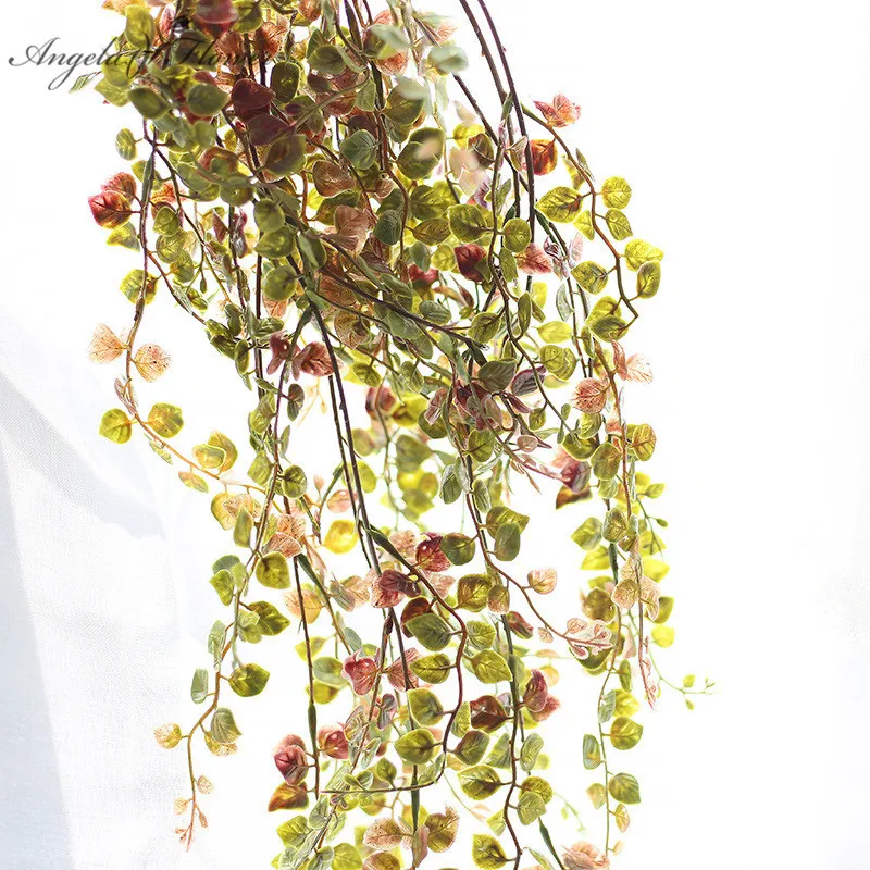 Umetnih plastičnih rastline zelena stena zlato, srebro, denar listov rastline Wisteria cvet vinske trte DIY poročni vrt doma deco rastline steno