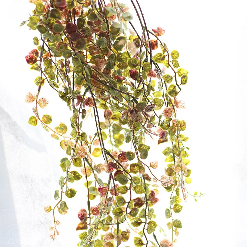 Umetnih plastičnih rastline zelena stena zlato, srebro, denar listov rastline Wisteria cvet vinske trte DIY poročni vrt doma deco rastline steno