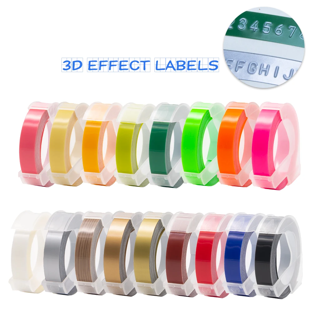 UniPlus Fluorescentne Barve Označevanje Trak Zamenjajte DYMO Reliefi Oznaka Zgradb 3D Učinek za Motex E-101 E101 pisalnim strojem, 9 mm Oznake