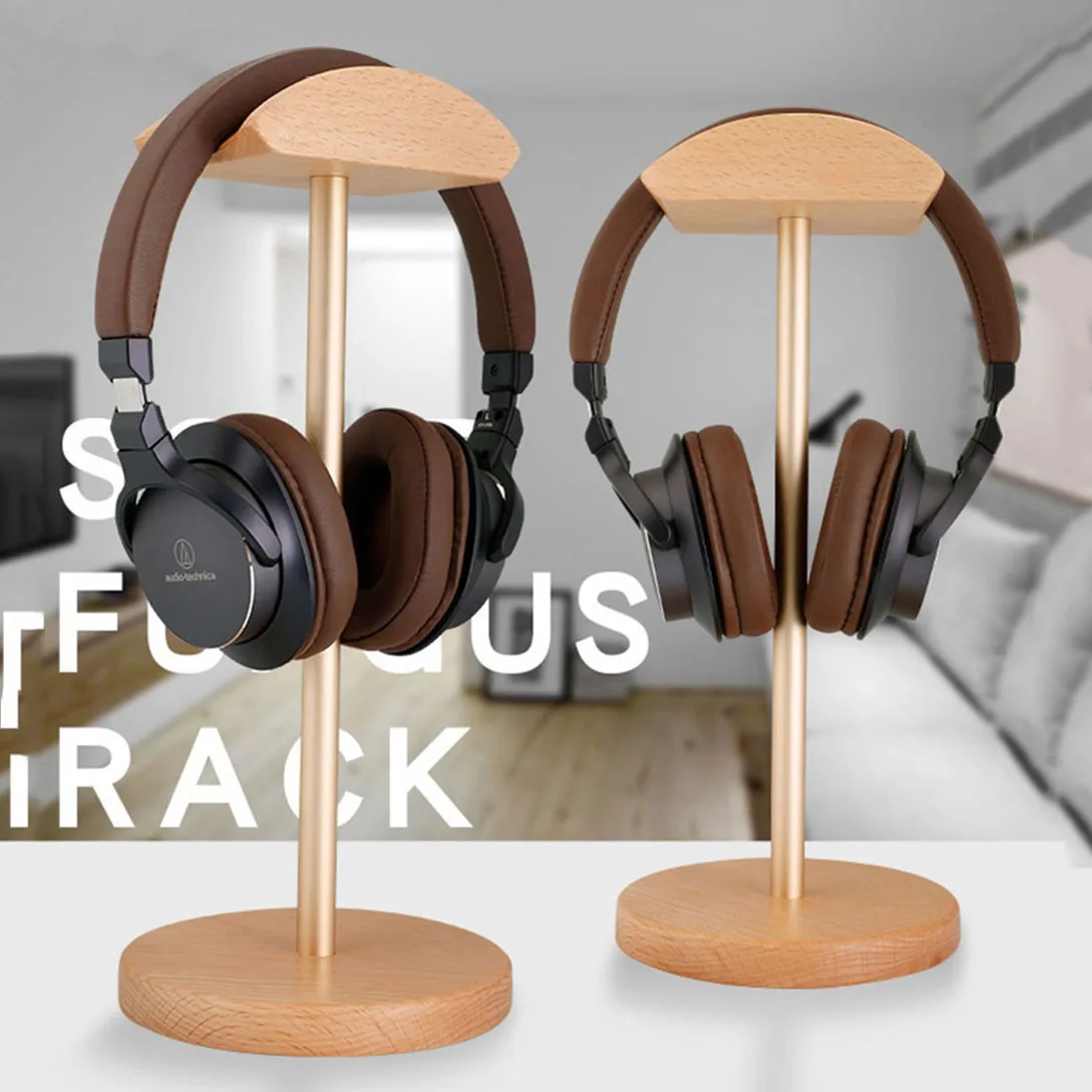 Univerzalni Lesa Slušalke Stojijo Ustvarjalni Zaslonu za nosilec za Slušalko Preprost Nosilec Rack Visijo Non-slip Prihranek Prostora