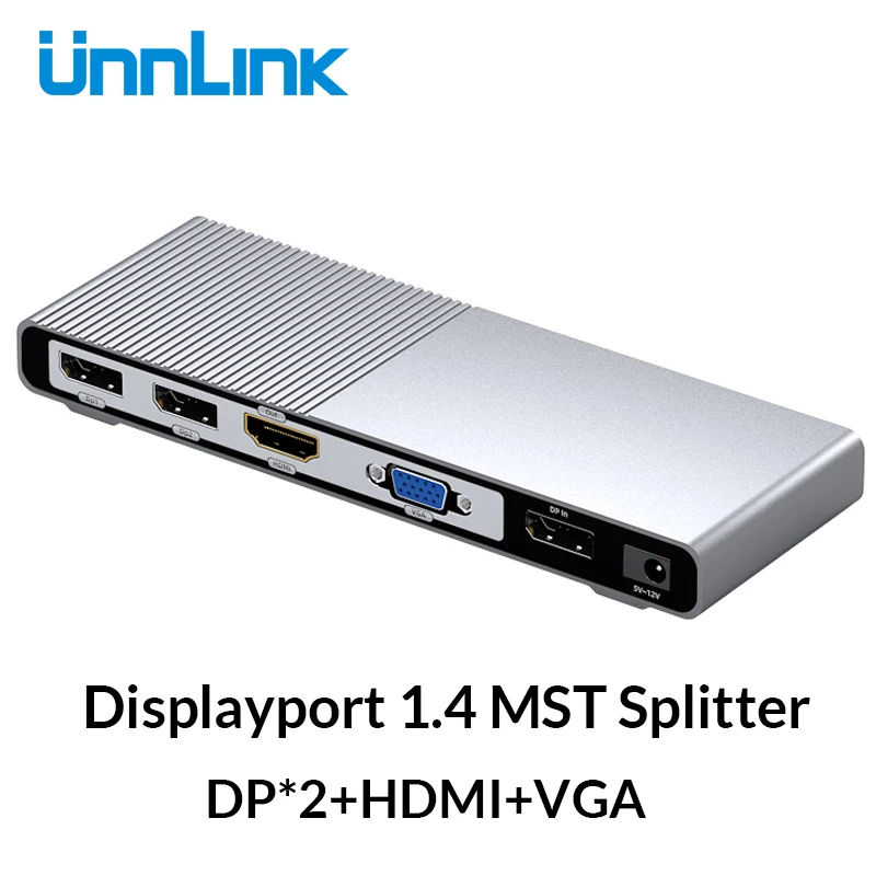 Unnlink DisplayPort 1.4 za HDMI VGA DP MST Hub 4K60Hz 1x4 Splitter DP za HDMI Podaljša Ogledalo Video Steno za prenosne računalnike Kos