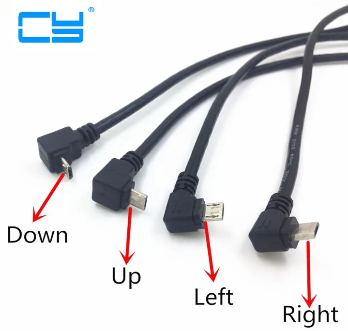 USB 2.0 Micro-USB 5pin GOR/Dol, Levo, Desno pod Kotom Moški Konektor Ženski Podaljšek Kabla Z vijaki Panel Mount Luknjo 30 cm 50 cm