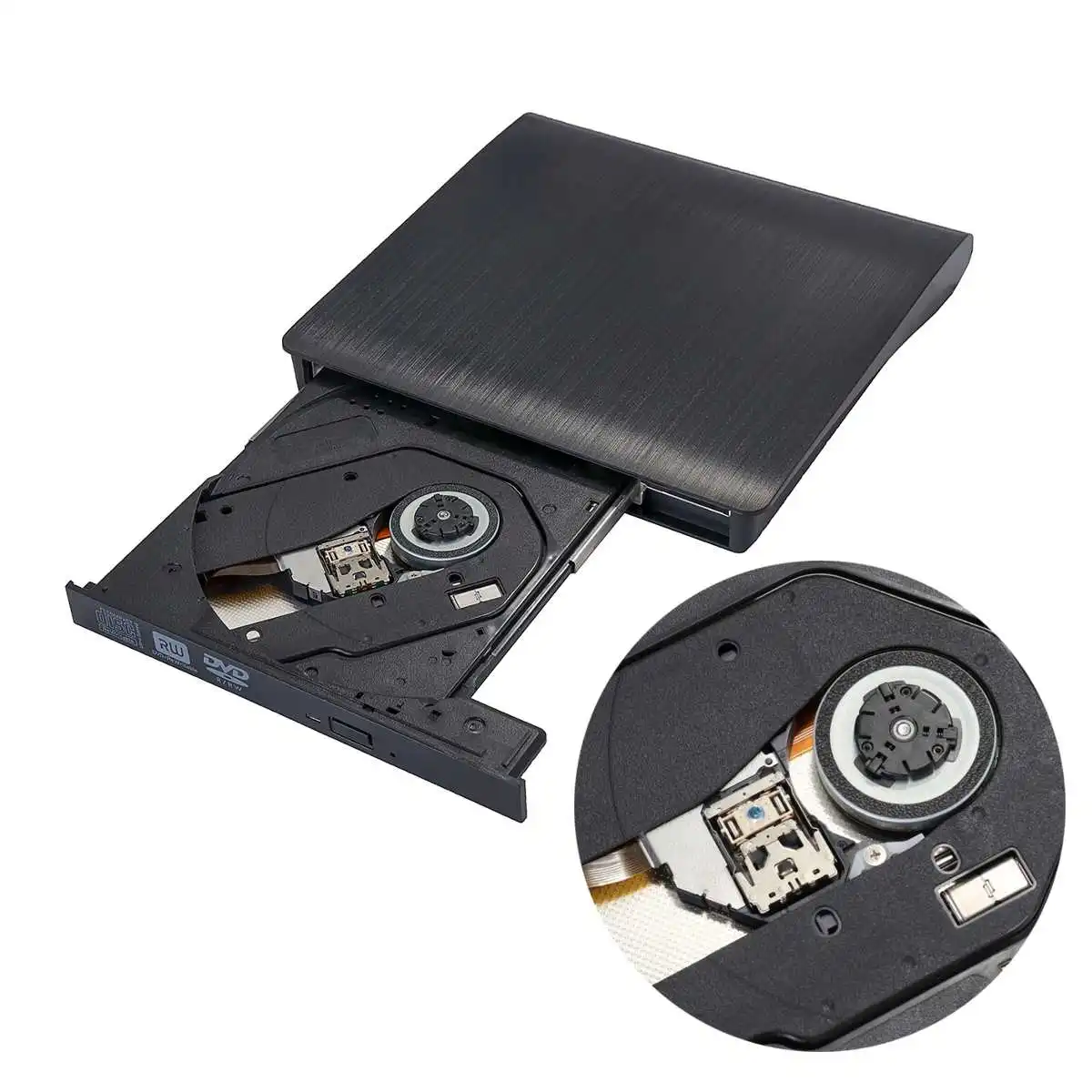 USB 3.0 Slim Zunanji DVD-RW CD Pisatelj Pogon Gorilnika Bralec Predvajalnik Optičnih Pogonov Za Prenosni RAČUNALNIK