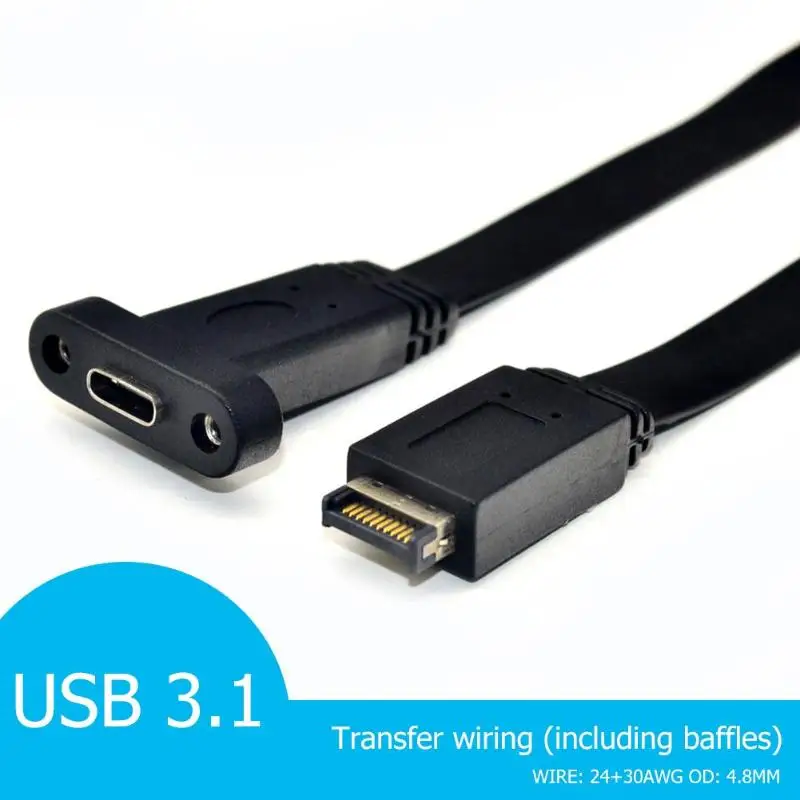 USB 3.1 Sprednji Plošči Glave Tip E M, da Tip C F Motherboard Širitev Kabel