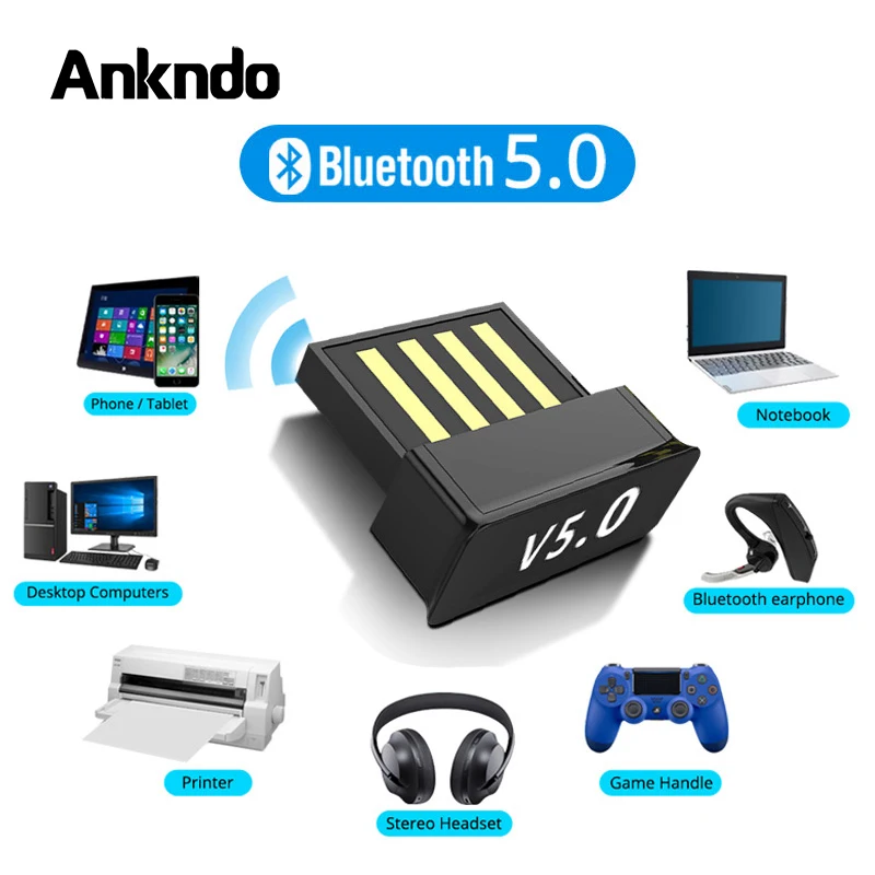 USB Bluetooth Adapterji BT 5.0 USB Brezžični Računalnik Adapter Avdio Sprejemnik Oddajnik Dongles Prenosni računalnik Slušalke BLE Mini Pošiljatelja