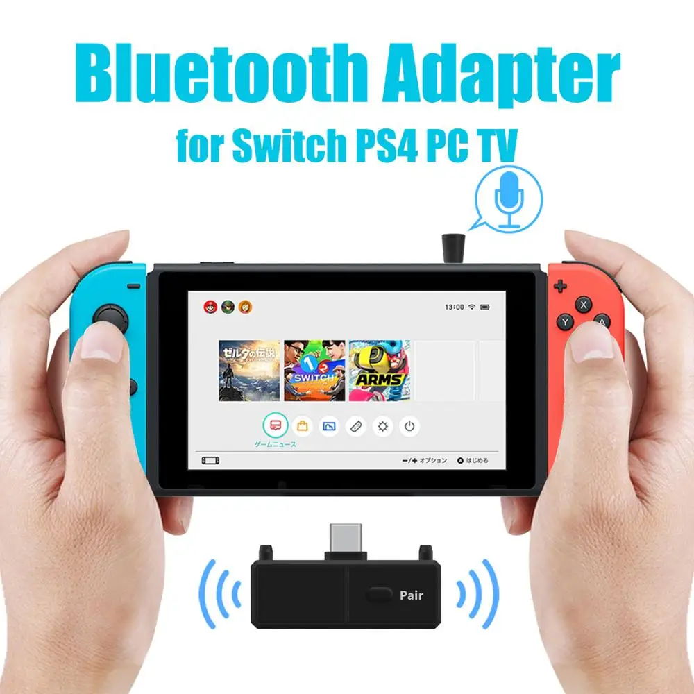 USB-C kartico Bluetooth A2DP SBC Nizke Latence Z MIC Stereo Tip-C Brezžični Oddajnik Bluetooth Dongle Za Nintendo Stikalo