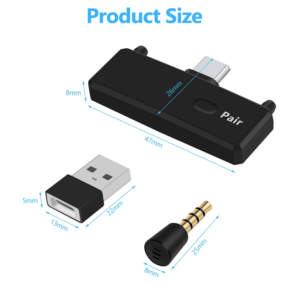 USB-C kartico Bluetooth A2DP SBC Nizke Latence Z MIC Stereo Tip-C Brezžični Oddajnik Bluetooth Dongle Za Nintendo Stikalo