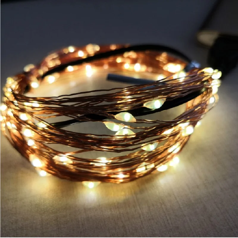 USB LED 5M 10M lučka garland bakrene žice prilagodljiv lučka praznični Božični okraski, svetlobni niz naslonjač dekoracijo svetlobe