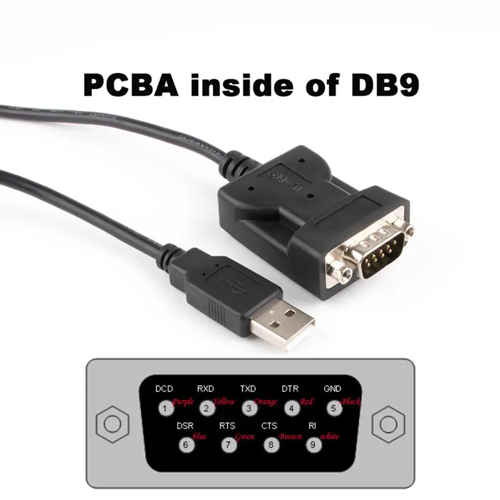 USB na DB9 RS232 Serijski Kabel 9 Pin Moški-COM port FTDI Čip računalnik PC Pretvornik Kabel Podporo Win10/8/7/mac/vista