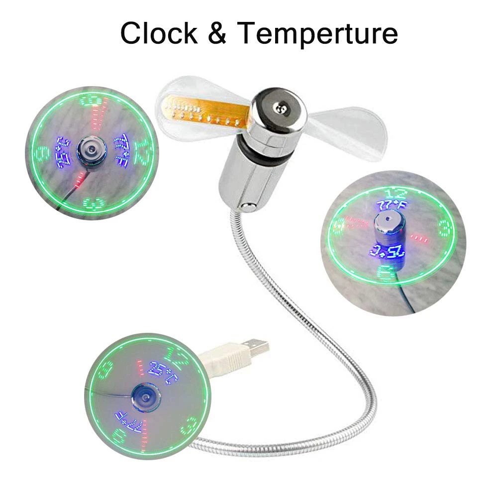 USB Navijači Mini Časa In prikaz Temperature z LED Luči Kul Pripomočke, Izdelke Za Laptop PC dropship