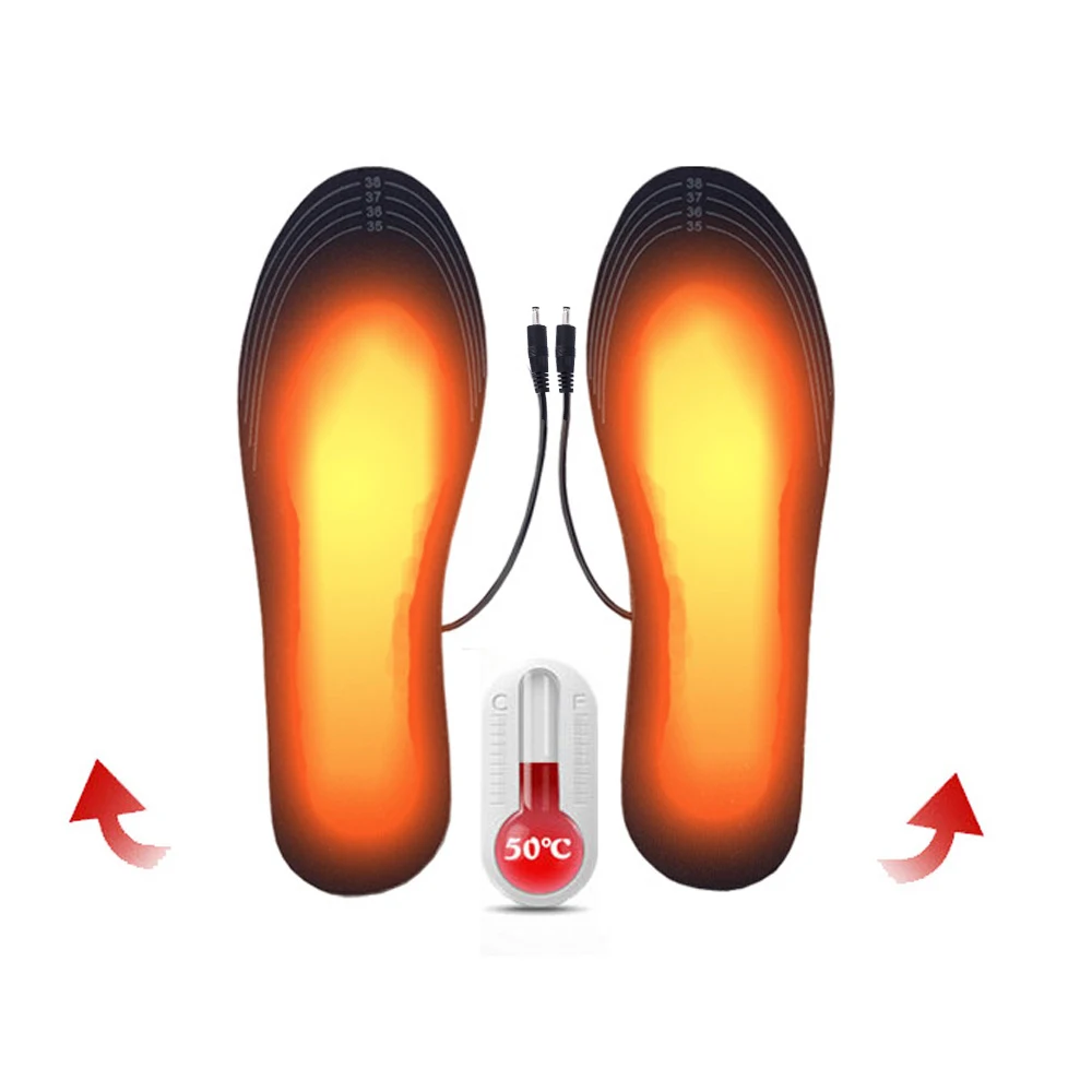 USB Ogrevano Čevlje Vložki za Stopala Segrevanja Električni Pad Noge Nogavica Pad Stroj Mat Športih na Prostem Smučanju Toplejše Vložki 1 Par