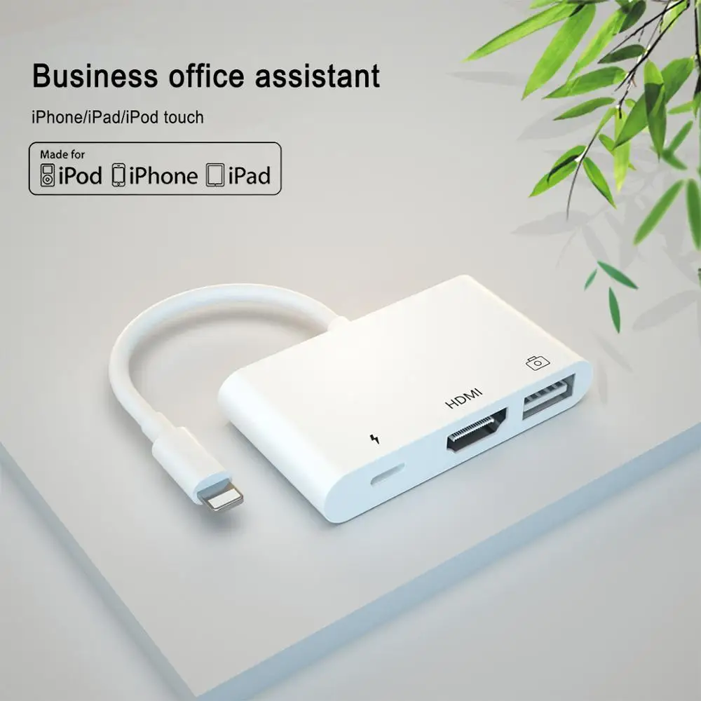 USB OTG Adapter Razsvetljavo za HDMI Digitalnih AV Adapter 1080P Združljiva s Telefonom XS/XS Max/XR/X/ 8/8 Plus/ 7