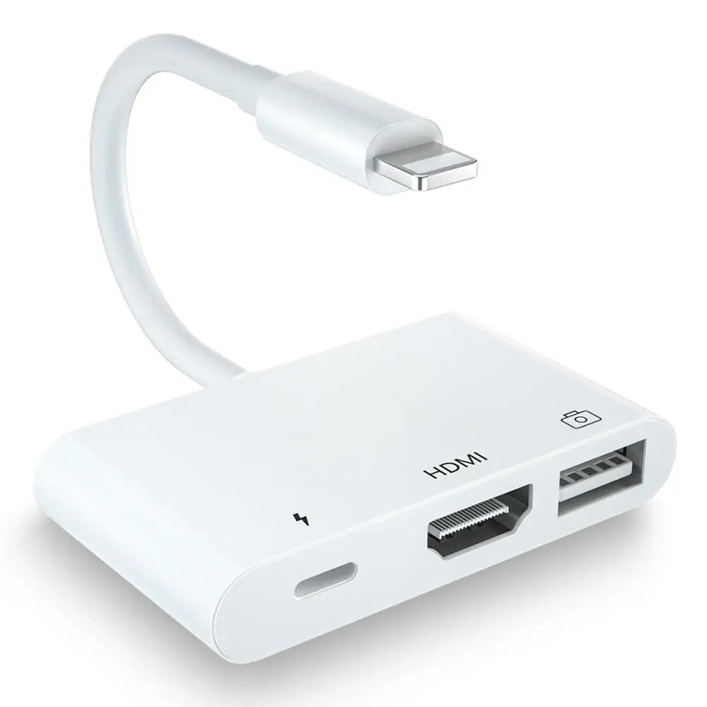 USB OTG Adapter Razsvetljavo za HDMI Digitalnih AV Adapter 1080P Združljiva s Telefonom XS/XS Max/XR/X/ 8/8 Plus/ 7