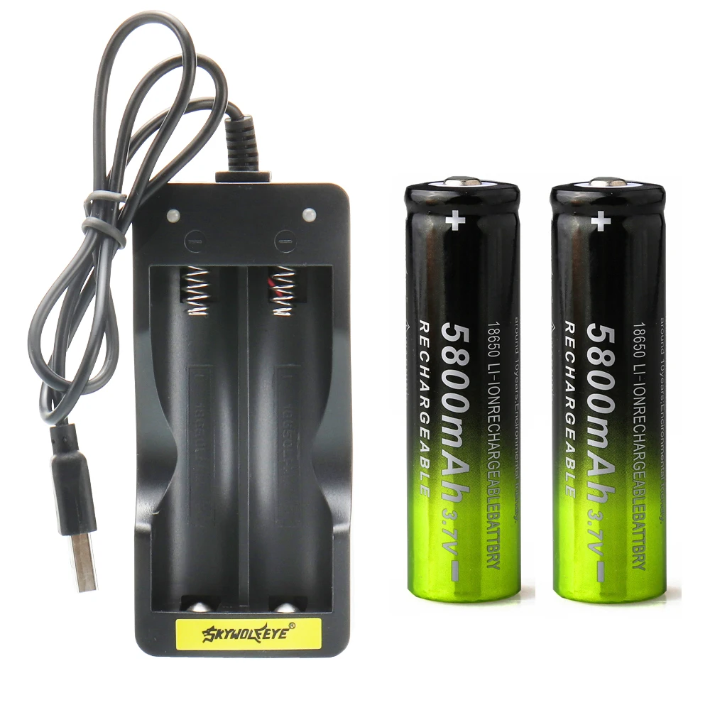 USB smart polnilec za baterije hitro polnjenje li-on baterije samodejno ustavi +2x 5000mah/ 5800mah 18650 baterijo