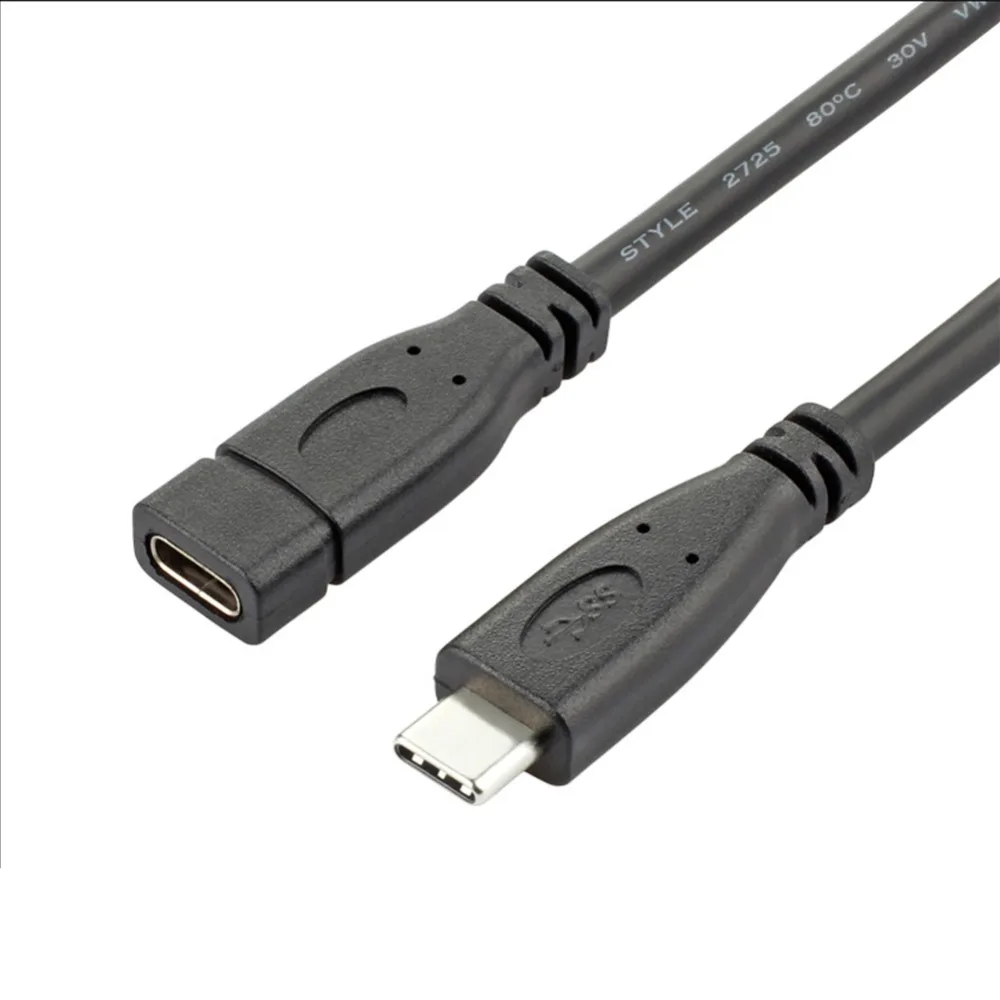 USB Tip C Podaljšek Kabel 1m Črn Priključek USB C 3.1 Moški Ženski Tip C Podatkov Line Moč Dostave Hitro Polnilnik PD Kabel