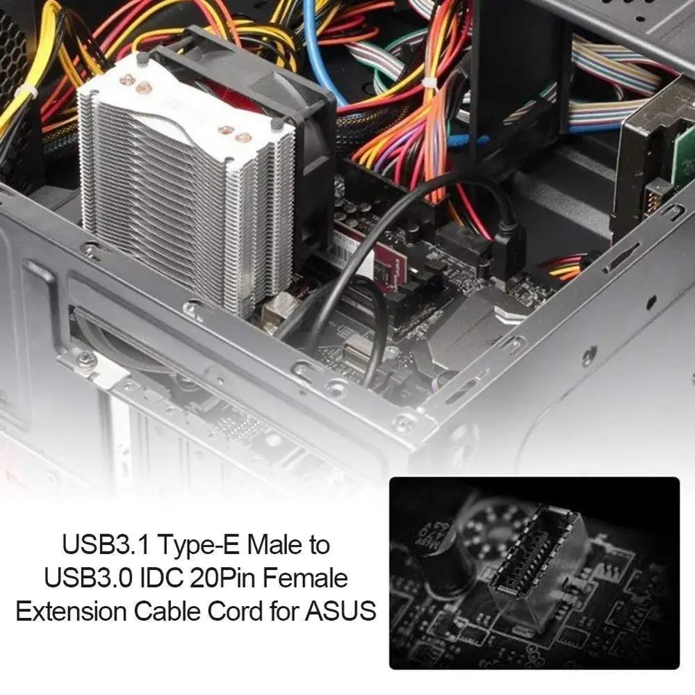 USB3.1 Type-E Moški-USB3.0 IDC 20Pin Ženski Podaljšek Kabla Pretvornik Kabel za ASUS Ac