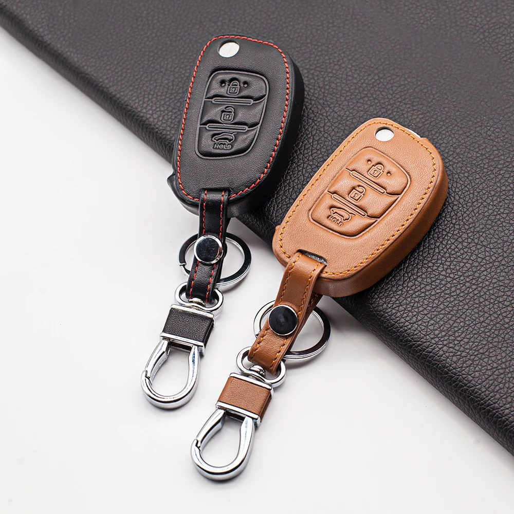 Usnje Avto Ključ Fob Kritje Primeru Nastavite Keychain Za Hyundai Tucson Creta ix25 i10 i20 i30 Verna Mistra Elantra-2018