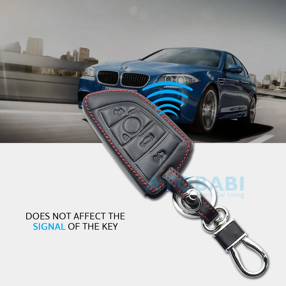Usnje Avto Ključ Primeru Za BMW X1 X5 X6 Serije 5 G30 G38 4 Gumbi Smart Remote Fob Kritje Keychain Zaščito Vrečko Auto Dodatki