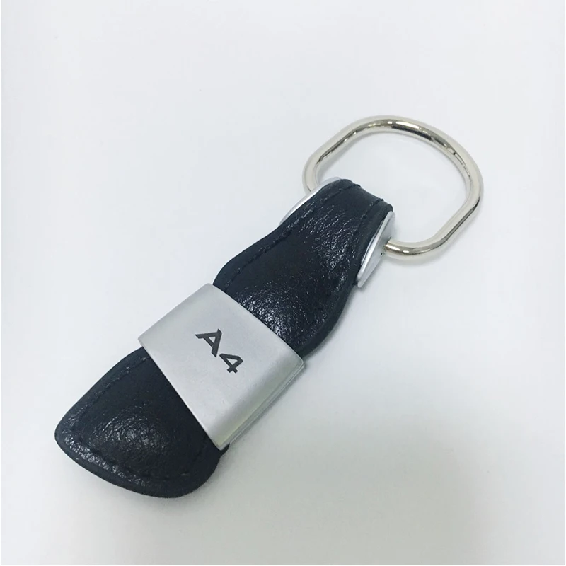 Usnje Avto Logotip Keychain za Audi A3 A4 A5 A6 A7 A8 V3 V5 V7 B5 B6 B7 B8 B9 C5 C6 C7 TT 8P 8V 8L 100 Kovinski Obroček za ključe Nalepke