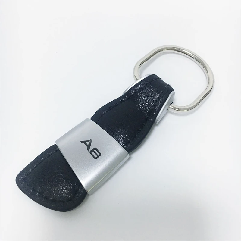 Usnje Avto Logotip Keychain za Audi A3 A4 A5 A6 A7 A8 V3 V5 V7 B5 B6 B7 B8 B9 C5 C6 C7 TT 8P 8V 8L 100 Kovinski Obroček za ključe Nalepke