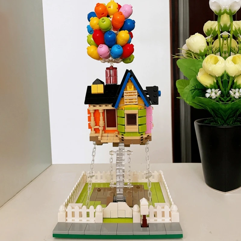Ustvarjalec serije Balon, Hiša gradniki 3D Modle Opeke Plavajoče Balon, Hiša Igrače Za Fante Božično Darilo