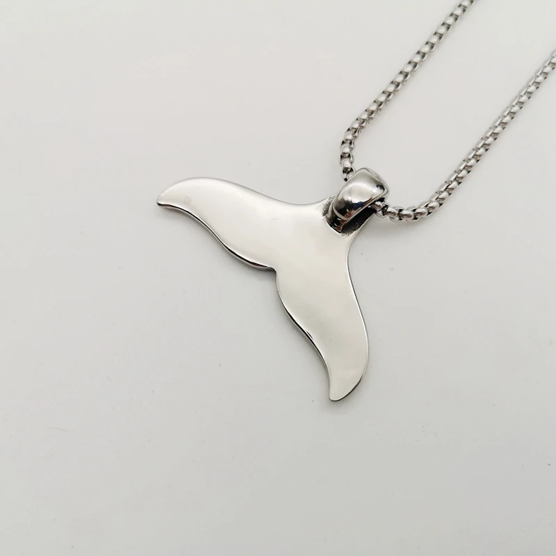 Ustvarjalne 316 nerjavnega jekla kitov rep ogrlico, obesek moški ženske modni Letnik živali kitov rep nakit ogrlica