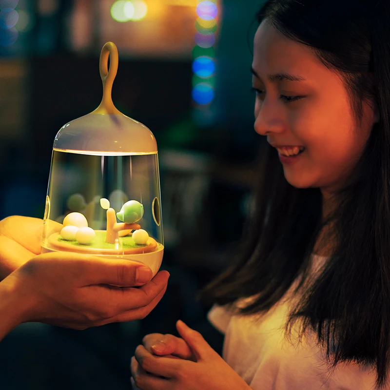Ustvarjalne Lep Birdcage LED Nočna Lučka za Polnjenje Dotik Zaslonska Desk tabela ptica luči, kot darilo za prijatelje noč svetilke