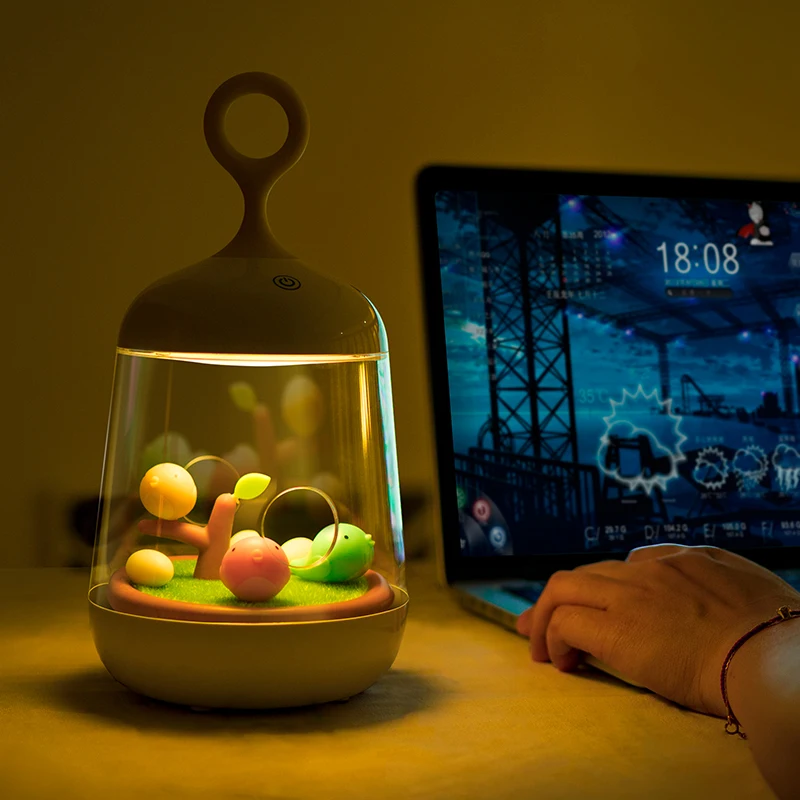 Ustvarjalne Lep Birdcage LED Nočna Lučka za Polnjenje Dotik Zaslonska Desk tabela ptica luči, kot darilo za prijatelje noč svetilke